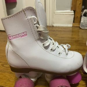 Chicco White and Pink Kids Roller Skates